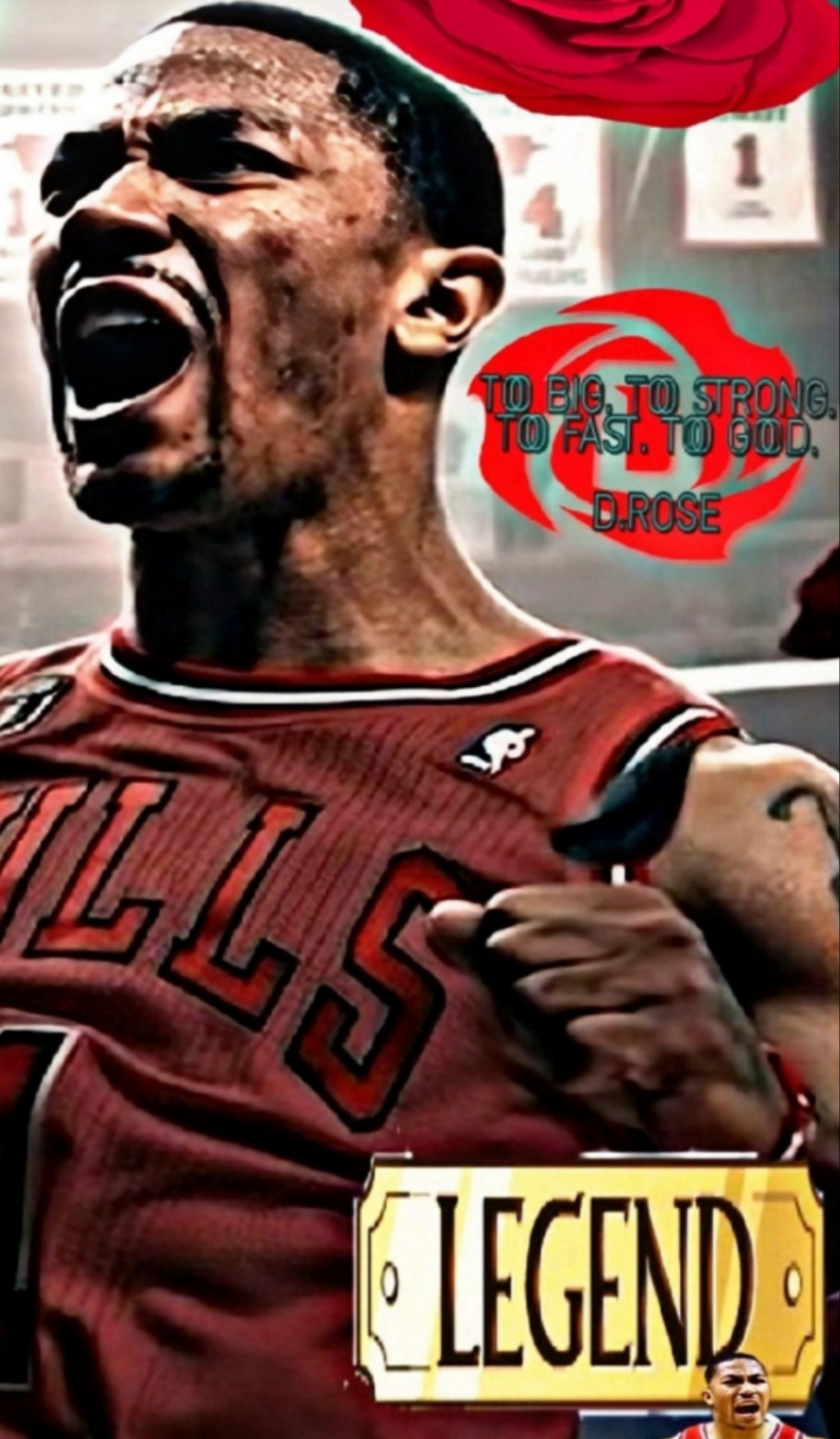 NEW! DERRICK ROSE SELF CREATED ORIGINAL BULLS 8.5x11 ULTRA GLOSSY ART POSTER!