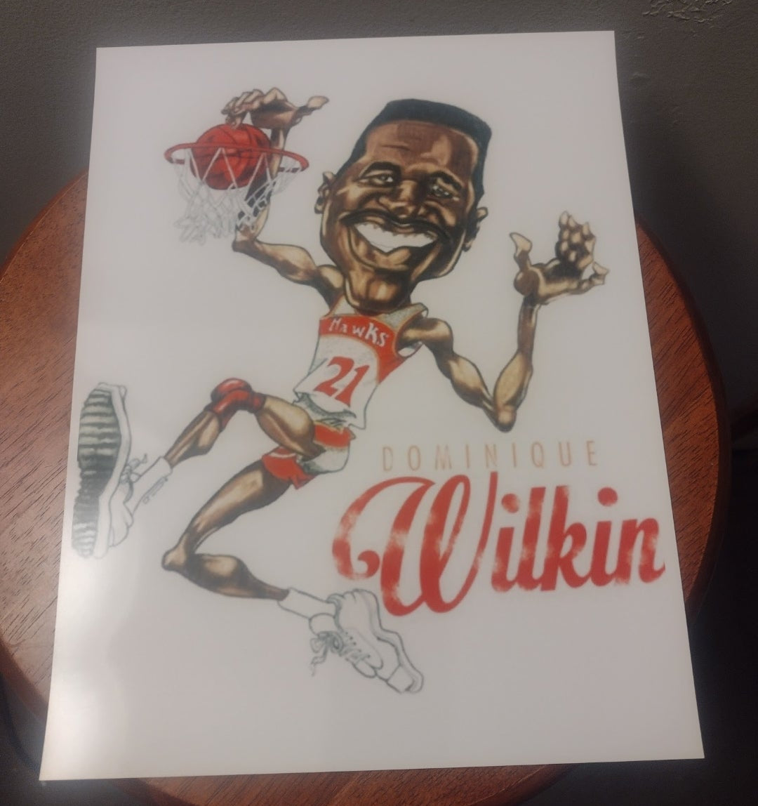 BRAND NEW!💯 DOMINIQUE WILKINS ATLANTA HAWKS VINTAGE 8.5x11 ULTRA PREMIUM GLOSSY REPRINT WALL/LOCKER FULL PAGE NO BORDER BASKETBALL ART POSTER!🔥