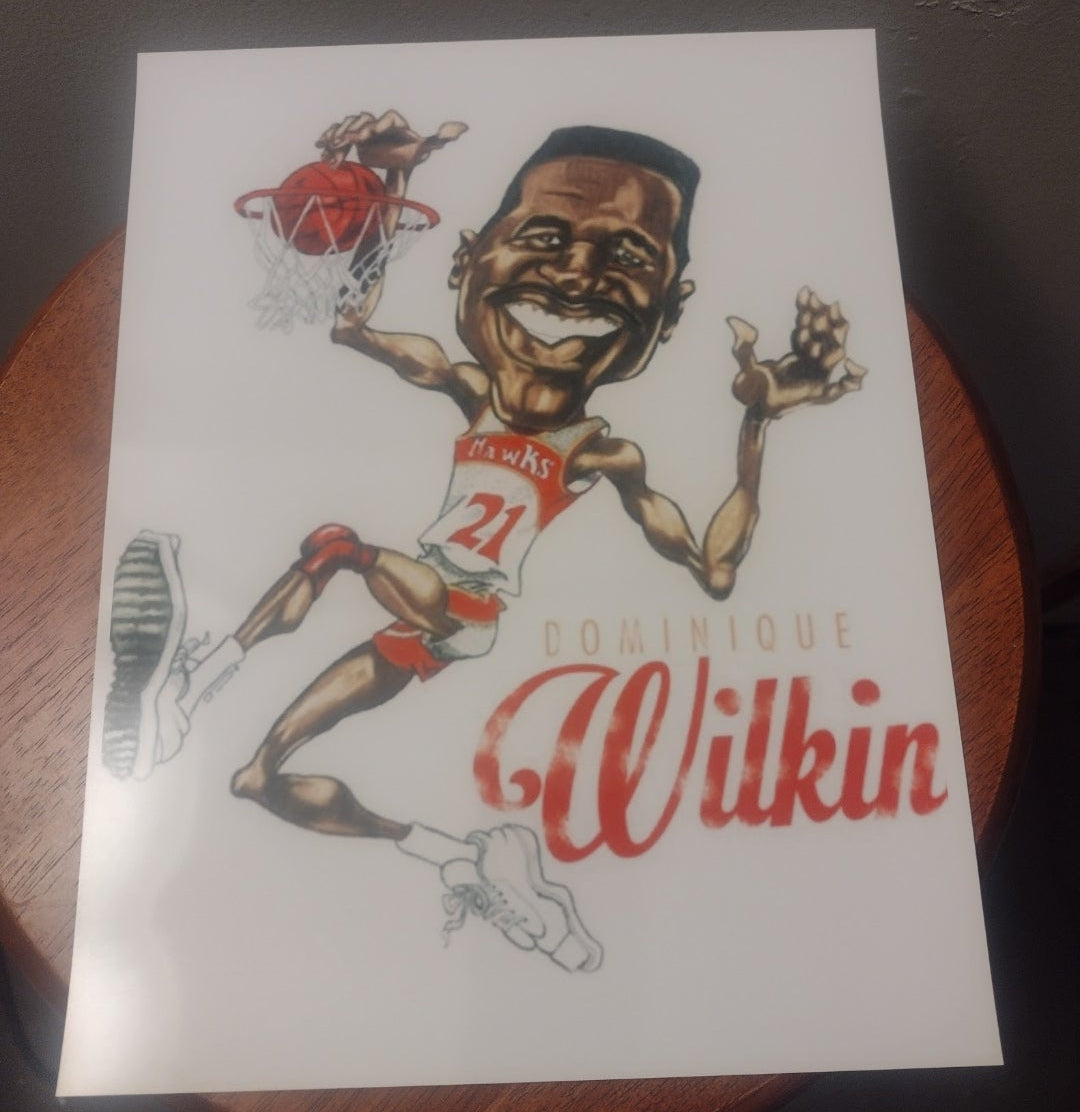 BRAND NEW!💯 DOMINIQUE WILKINS ATLANTA HAWKS VINTAGE 8.5x11 ULTRA PREMIUM GLOSSY REPRINT WALL/LOCKER FULL PAGE NO BORDER BASKETBALL ART POSTER!🔥