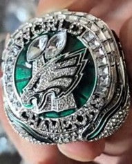 BRAND NEW!💯 HAND-MADE🖐️JALEN HURTS 2025 COLLECTORS SOUVENIR FOOTBALL SIZE 11 FAN RING WITH BRAND NEW! BLACK DISPLAY PROTECTION RING BOX AND SIX BRAND NEW! JALEN HURTS EAGLES 8.5x11 ULTRA PREMIUM GLOSSY 2025 CHAMPION CREATED ORIGINAL POSTERS!🤩