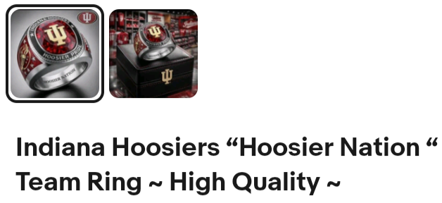 BRAND NEW!💯 CUSTOM MADE🖐️COLLECTORS INDIANA HOOSIERS SIZE 11 COLLEGE SOUVENIR FOOTBALL HIGH QUALITY FAN RING WITH BRAND NEW! DISPLAY PROTECTION RING BOX BUNDLE!🔥