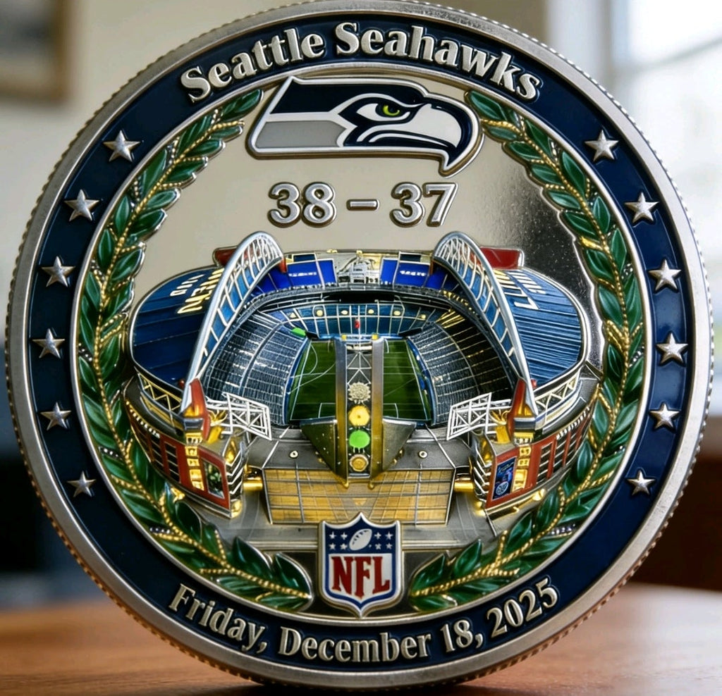 SEATTLE SEAHAWKS HISTORIC 38-37 WIN COMMEMORATIVE COIN (Dec 18, 2025)