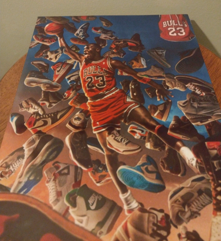 BRAND NEW!💯 (M.J)💨THE G.O.A.T🐐 8.5x11 ULTRA PREMIUM GLOSSY COLOR ART ORIGINAL SELF-CREATED FULL PAGE! NO BORDERS! BASKETBALL POSTER!🤩