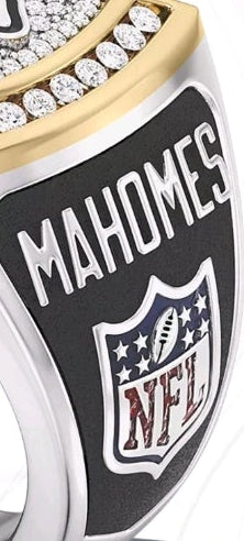 NEW!💯 KANSAS CITY CHEIFS CUSTOM-MADE🖐️PATRICK MAHOMES LOADED ICED OUT🥶DIAMOND💎CLUSTER CHAMPIONSHIP🏆HIGH QUALITY ENGRAVED 14K GOLD🌟FOOTBALL🏈SIZE 11 RING!🤩