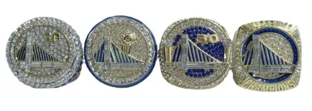 BRAND NEW! STEPHEN CURRY,RICK BARRY AND MORE HANDMADE 7x NBA CHAMPIONSHIP RINGS SIZE 11 GOLDEN STATE WARRIORS 18k 3x GOLD PLATED STERLING SILVER RINGS WITH BRAND NEW! LARGE WOOD 7x CHAMPIONSHIP DISPLAY CASE WARRIORS RING BOX AND CHAMPIONSHIP TROPHY SET!
