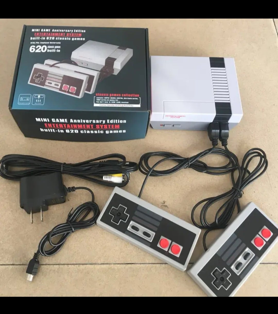 BRAND NEW! CLASSIC 620 BUILT IN NES VIDEO GAME REMAKE SYSTEM WITH 2 BRAND NEW! CONTROLLERS AND HOOKUP ACCESSORIES!