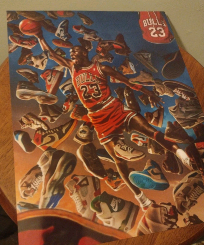 BRAND NEW!💯 (M.J)💨THE G.O.A.T🐐 8.5x11 ULTRA PREMIUM GLOSSY COLOR ART ORIGINAL SELF-CREATED FULL PAGE! NO BORDERS! BASKETBALL POSTER!🤩