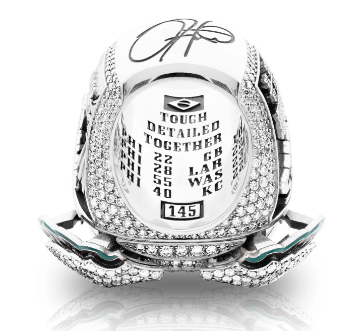 BRAND NEW!💯 HAND-MADE🖐️JALEN HURTS 2025 COLLECTORS SOUVENIR FOOTBALL SIZE 11 FAN RING WITH BRAND NEW! BLACK DISPLAY PROTECTION RING BOX AND SIX BRAND NEW! JALEN HURTS EAGLES 8.5x11 ULTRA PREMIUM GLOSSY 2025 CHAMPION CREATED ORIGINAL POSTERS!🤩