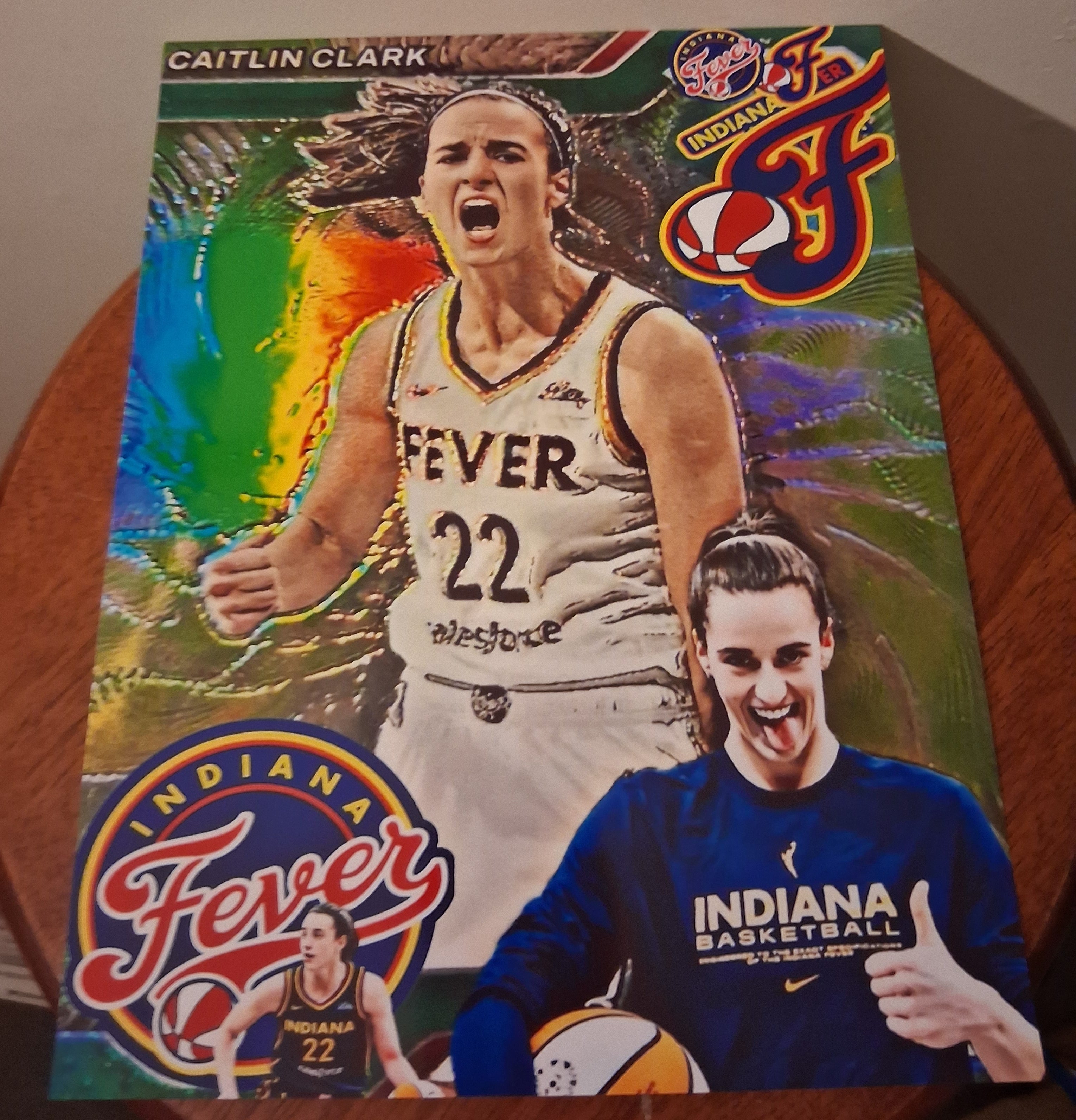 BRAND NEW!💯 CAITLIN CLARK  8.5x11 ULTRA PREMIUM GLOSSY INDIANA FEVER FULL PAGE! NO BORDER! BASKETBALL🏀ART POSTER!🔥