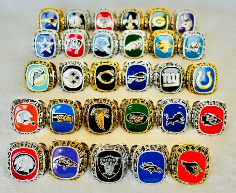 Balfour NFL Team Rings Customized (29 Ring) Size 11 Mega 18k Gold Sterling Silver Bundle Set!