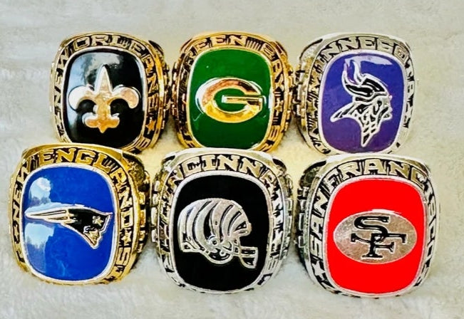Balfour NFL Team Rings Customized (29 Ring) Size 11 Mega 18k Gold Sterling Silver Bundle Set!