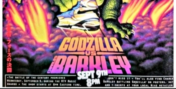 BRAND NEW!💯 CHARLES BARKLEY👊💥VS GODZILLA🔥OLD SCHOOL 8.5x11 ULTRA PREMIUM GLOSSY COLOR ART WALL/LOCKER BASKETBALL🏀REPRINT POSTER!