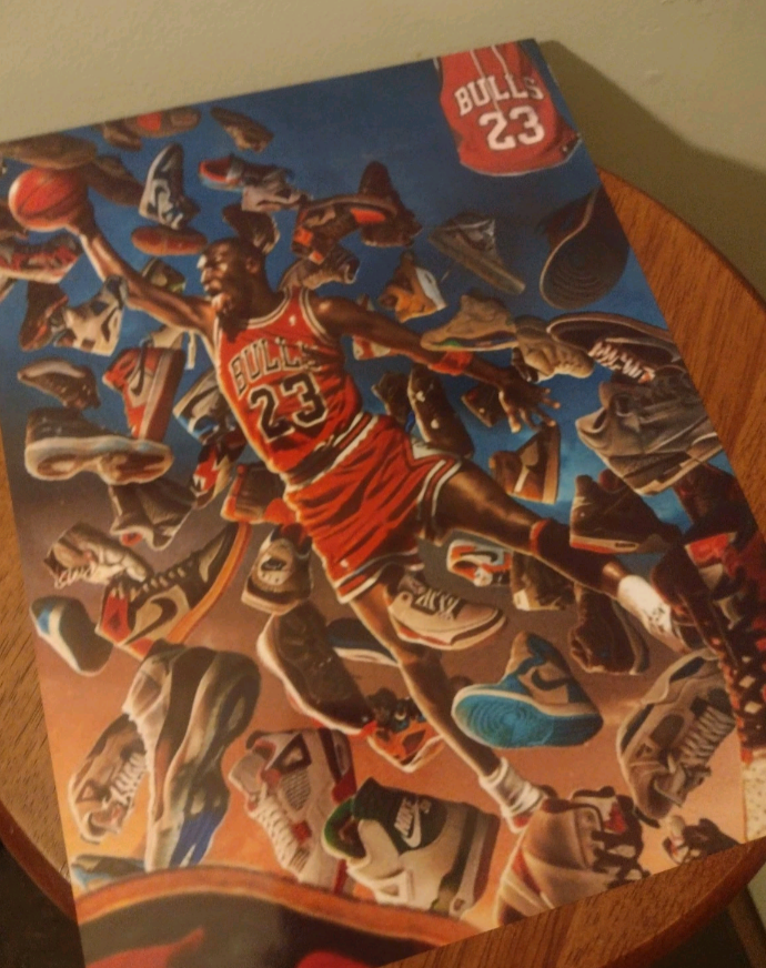 BRAND NEW!💯 (M.J)💨THE G.O.A.T🐐 8.5x11 ULTRA PREMIUM GLOSSY COLOR ART ORIGINAL SELF-CREATED FULL PAGE! NO BORDERS! BASKETBALL POSTER!🤩