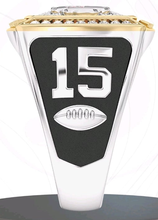 NEW!💯 KANSAS CITY CHEIFS CUSTOM-MADE🖐️PATRICK MAHOMES LOADED ICED OUT🥶DIAMOND💎CLUSTER CHAMPIONSHIP🏆HIGH QUALITY ENGRAVED 14K GOLD🌟FOOTBALL🏈SIZE 11 RING!🤩