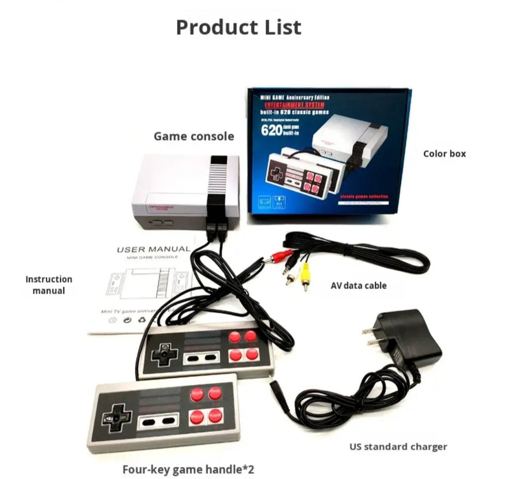 BRAND NEW! CLASSIC 620 BUILT IN NES VIDEO GAME REMAKE SYSTEM WITH 2 BRAND NEW! CONTROLLERS AND HOOKUP ACCESSORIES!