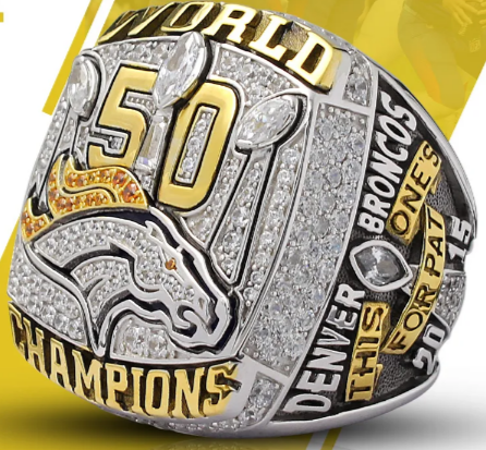 BRAND NEW!💯 HAND-MADE🖐️VON MILLER 2015 COLLECTORS SOUVENIR FOOTBALL SIZE 11 FAN RING WITH BRAND NEW! BLACK DISPLAY PROTECTION RING BOX AND SIX BRAND NEW! VON MILLER DENVER BRONCOS 8.5x11 ULTRA PREMIUM GLOSSY 2015 CHAMPIONSHIP REPRINT POSTERS!🤩