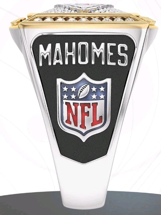 NEW!💯 KANSAS CITY CHEIFS CUSTOM-MADE🖐️PATRICK MAHOMES LOADED ICED OUT🥶DIAMOND💎CLUSTER CHAMPIONSHIP🏆HIGH QUALITY ENGRAVED 14K GOLD🌟FOOTBALL🏈SIZE 11 RING!🤩